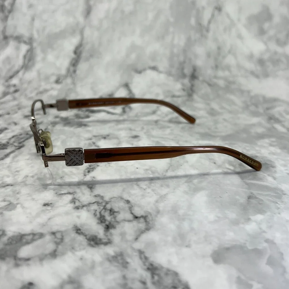 Burberry Eyeglasses B 1146 1016 Brown Half Rim Frame Italy 52[]17 135 - Picture 7 of 10